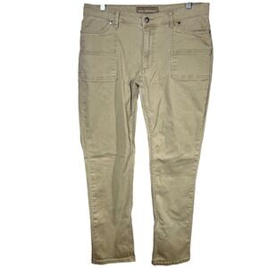 Bit & Bridle Women Khaki Utility Cargo Pants Size 14 Cotton Blend Casual